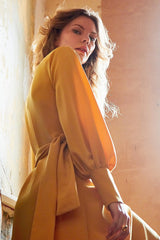 Mustard Dream Wrap Dress