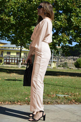 Elegant Apricot Evening Chic Jumpsuit