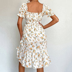 Sweet Blooming Butterfly Sleeve Dress