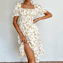 Sweet Blooming Butterfly Sleeve Dress