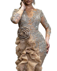 Starry Night Satin Strapless Banquet Dress