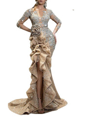 Starry Night Satin Strapless Banquet Dress