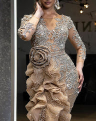 Starry Night Satin Strapless Banquet Dress