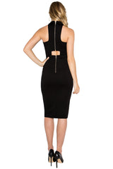 Emma Dress - Sleeveless dress with collar, front keyhole, back cut-out