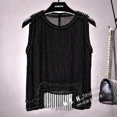 Beaded Tassel Sexy Top