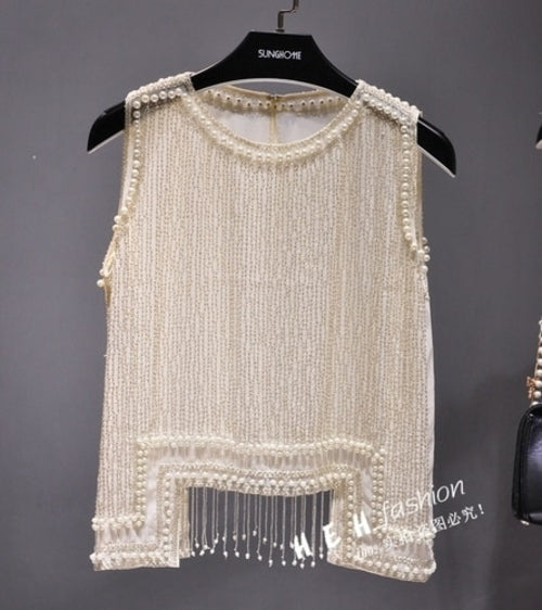 Beaded Tassel Sexy Top