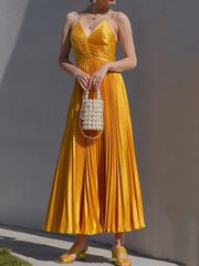 Elegant Pleated Evening Dress