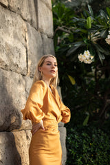 Mustard Dream Wrap Dress