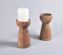 Turned Saal Wood Candle holder
