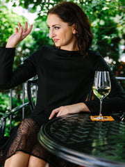 The Regal Black Tulip Dress