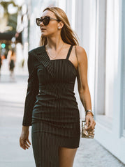 The Striking Pinstripe Power Dress