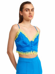 Elegant Lace Trimmed Crop Top