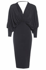 Sparkling Silver Batwing Sleeve Dress