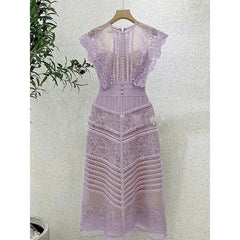 Ethereal Amethyst Lace Dress