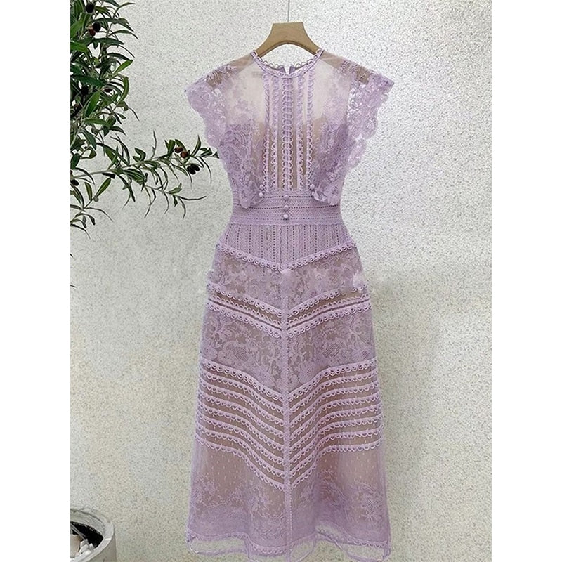 Ethereal Amethyst Lace Dress