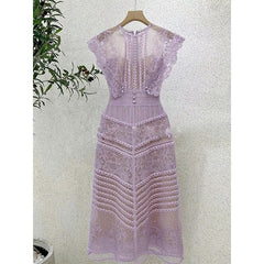 Ethereal Amethyst Lace Dress