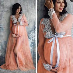 One piece Lace Maternity Dress