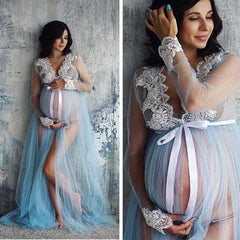 One piece Lace Maternity Dress