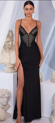 Elegant Midnight Lace Sheath Dress
