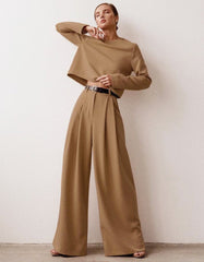 Classic Wide Pants Floor-length Pleated Loose