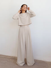 Classic Wide Pants Floor-length Pleated Loose