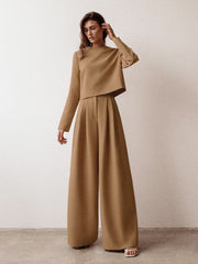 Classic Wide Pants Floor-length Pleated Loose