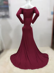 Bohemian V-Neck Off Shoulder Maternity Dress