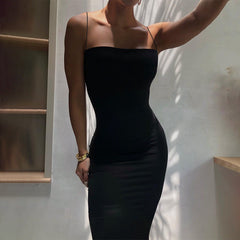 Elegant Silhouette Spaghetti Strap Maxi Dress