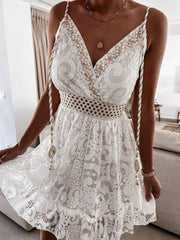 Ethereal Elegance Lace V-neck Dress