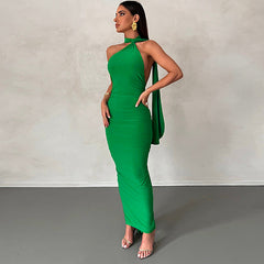 Sultry Pleated Goddess Dress