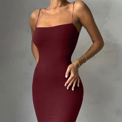 Elegant Silhouette Spaghetti Strap Maxi Dress