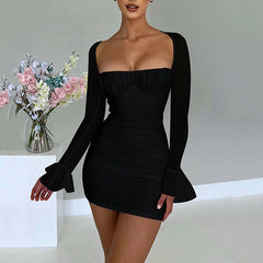 Flawless Figure Long Sleeve High-Waisted Bodycon Dress