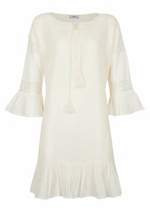 Breezy Elegance Cotton Mini Dress