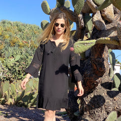 Breezy Elegance Cotton Mini Dress