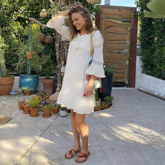 Breezy Elegance Cotton Mini Dress