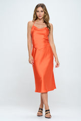 Sultry Satin Backless Tie Top