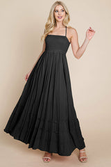 Bohemian Dream Pleated Backless Maxi Dress