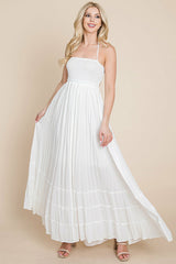 Bohemian Dream Pleated Backless Maxi Dress