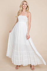 Bohemian Dream Pleated Backless Maxi Dress