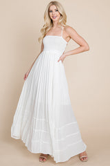 Bohemian Dream Pleated Backless Maxi Dress