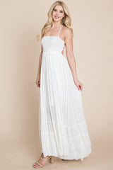 Bohemian Dream Pleated Backless Maxi Dress