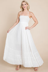 Bohemian Dream Pleated Backless Maxi Dress