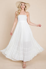 Bohemian Dream Pleated Backless Maxi Dress