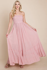 Bohemian Dream Pleated Backless Maxi Dress