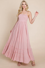 Bohemian Dream Pleated Backless Maxi Dress