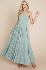 Bohemian Dream Pleated Backless Maxi Dress