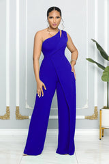 Sleek and Chic One Shoulder Wide Leg Jumpsuit