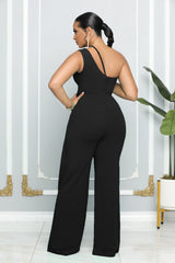 Sleek and Chic One Shoulder Wide Leg Jumpsuit