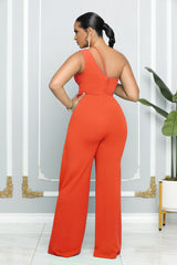 Sleek and Chic One Shoulder Wide Leg Jumpsuit