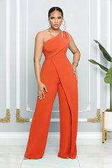 Sleek and Chic One Shoulder Wide Leg Jumpsuit